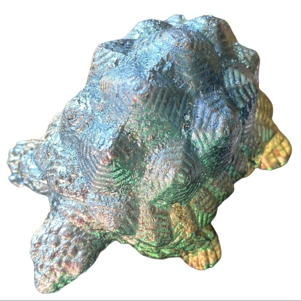 Tortoise in sky Blue and Gold Bismuth.